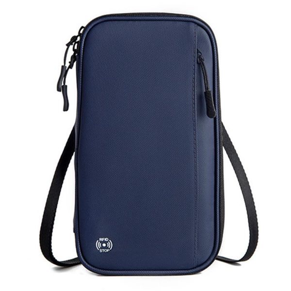 

card holders travel neck wallet with rfid hidden security money pouch for cash, cards, keys & passport adjustable strap, Brown;gray