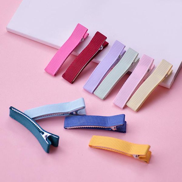 

10pcs diy handmade all-inclusive cloth 5cm double fork duckbill clip hairpin metal jewelry accessories hair, Slivery;white