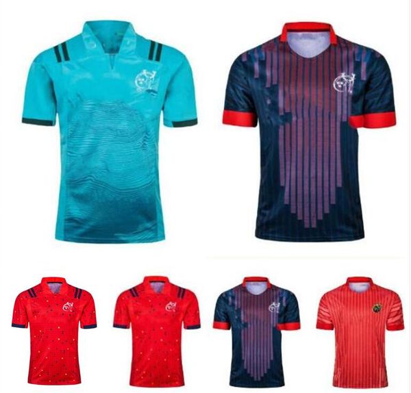 

2021 munster city league rugby jersey national team home court away game 17 19 black red green shirt uniform polo t-shirt size:s--3xl, Black;gray