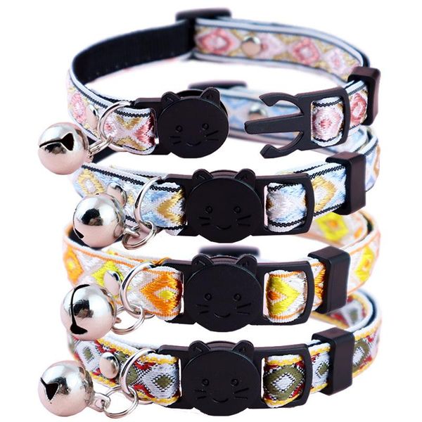 

cat collars & leads collar with bells ethnic style jacquard pet custom anti-suffocation buckle luxury dog