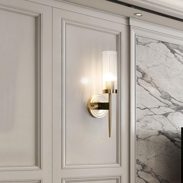 

wall lamp 16" high crystal sconce 2 lights copper light bathroom euro led reading