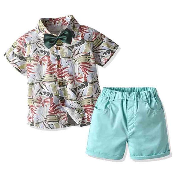 

clothing sets infant kids boy set bow shirt+short 3pcs beach leisure suit summer children cotton outfits, White