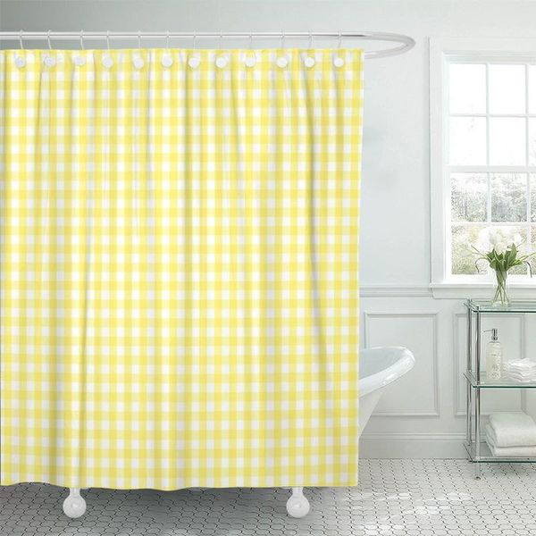 

shower curtains cheerful rustic traditional gingham checked pattern in yellow curtain waterproof polyester fabric 60 x 72 inches