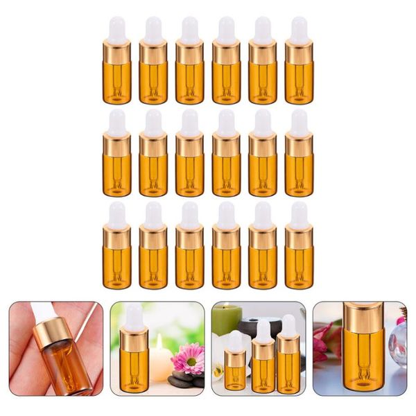 

storage bottles & jars 25pcs 3ml portable glass dropper bottle mini essential oil