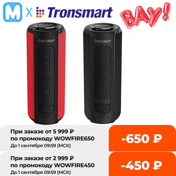 

tronsmart t6 plus bluetooth speaker 40w portable column deep bass soundbar with ipx6 waterproof power bank function soundpulse