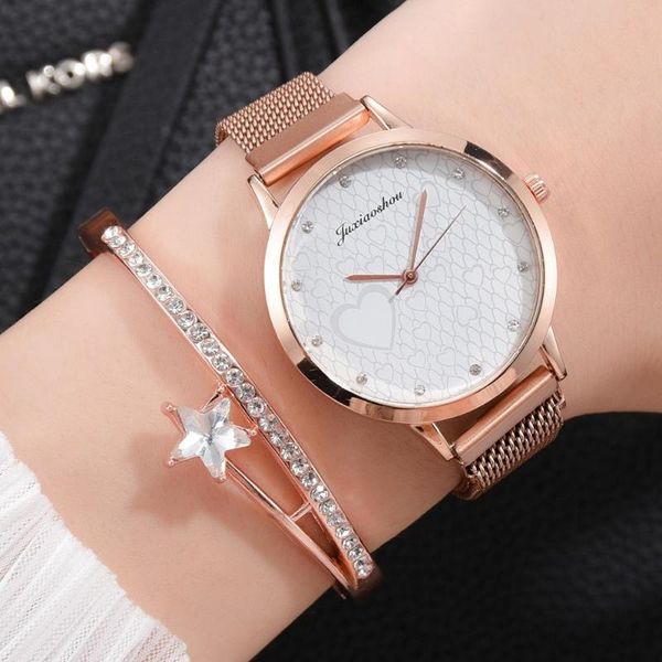 

elegant women alloy magnet watch fashion ladies quartz wristwatch casual female magnetic bracelet drop ship wristwatches, Slivery;brown