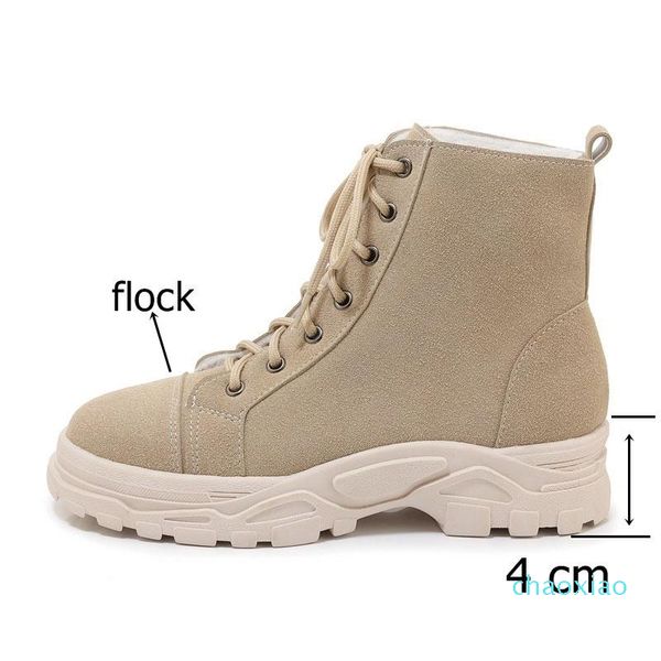 

boots winter concise ankle outside warm comfortable round toe flock cross-tied women shoes drop size 29-46, Black