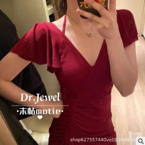 

dr. jel' last joint swimsuit female summer korean east gate godds skirt, Red;black