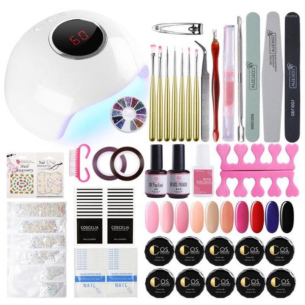 

24w lamp manicure set for gel varnish tools nail art 36 colors uv polish brushes1