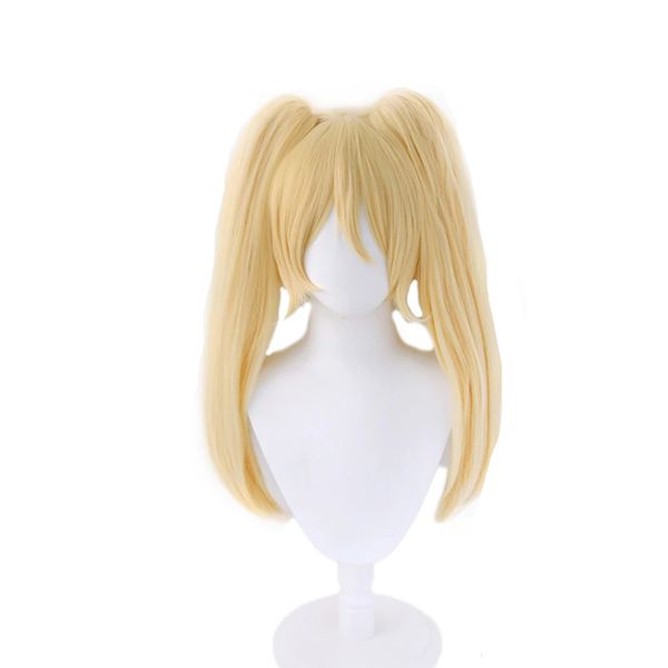 

danganronpa cosplay saionji hiyoko wig women detachable ponytails hairpiece blonde heat resistant hair wigs hiyoko saionji, Black
