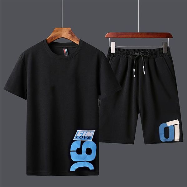 

set summer sport track suits mens tracksuit tshirts shorts sets polyester t shirt bermuda masculina board printed, Gray
