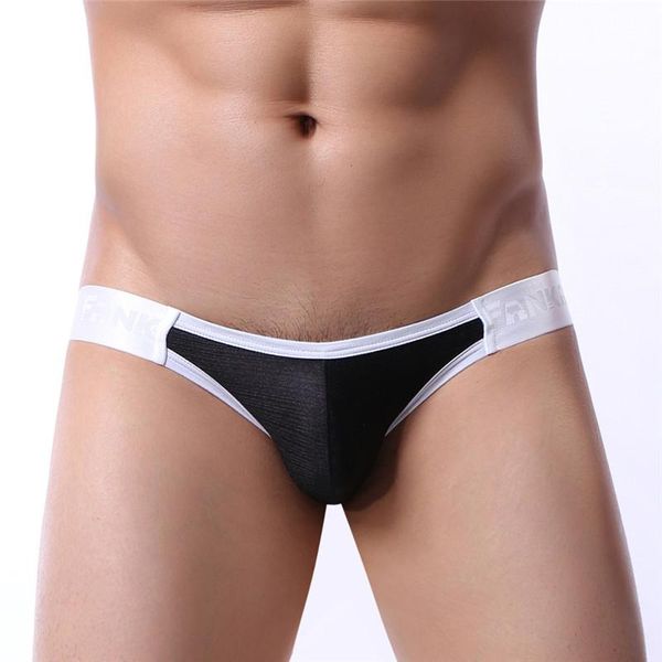

underpants men briefs thongs and g strings gay men's underwear smooth ice silk mens t back thong tanga panties underpant, Black;white
