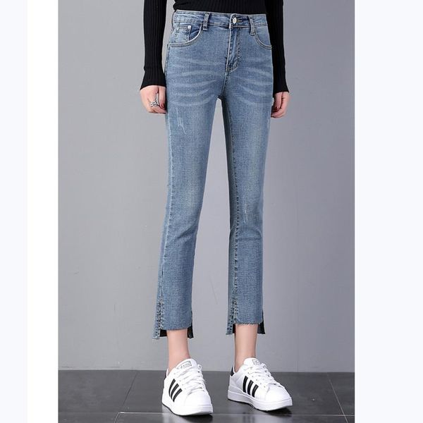 

women's jeans jujuland 2021 female denim pants black color womens donna stretch bottoms extra-thick women trousers 8221, Blue