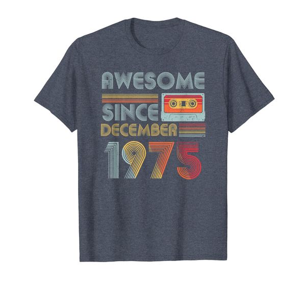 

awesome since december 1975 vintage 44 years old tshirt, White;black