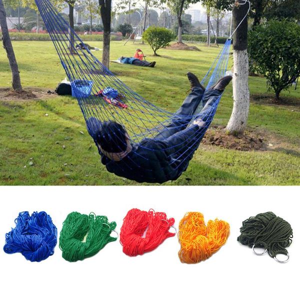 

portable outdoor camping mesh net hammock for garden beach yard travel swing hanging sleeping bed bags
