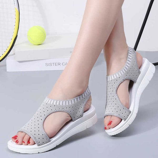 

women's shoes female shoes woman summer sneakers wedge comfortable sandals ladies slip-on flat sandals sandalias 210624, Black