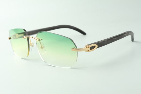 Прямые продажи дизайнерские солнцезащитные очки 3524024, черные текстурированные буйволы Horn Horse очки, размер: 18-140 мм