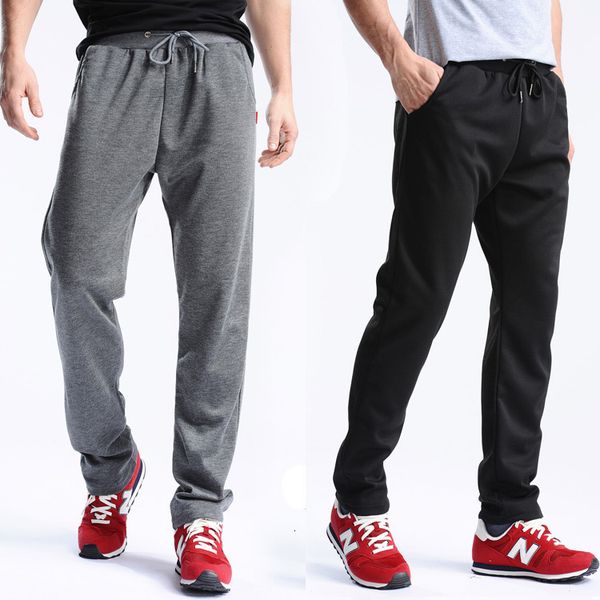 

pants casual men's sports summer pure color straight fashion korean polyester cotton, Black