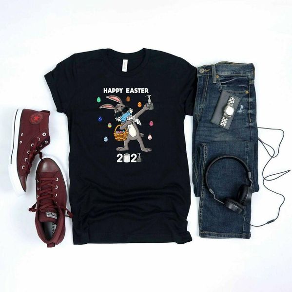 

dabbing rabbit easter day funny boys girls kids dab gift t-shirt, White;black