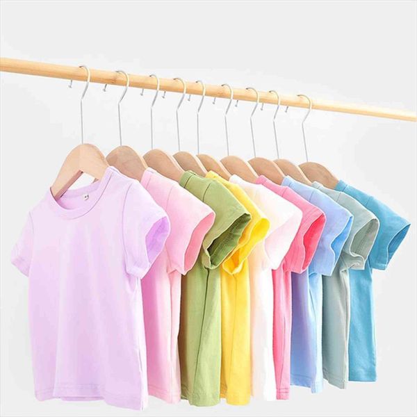 

16 colors solid children t shirt for boys girls cotton summer kids tees baby tshirts blouse clothes 12m 24m, Blue