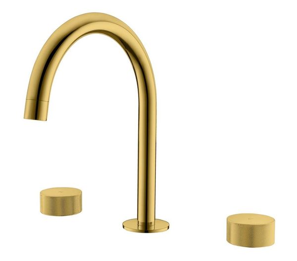 

brushed gold brass bathroom sink faucet three holes two handles luxury copper basin mixer fashion design faucets