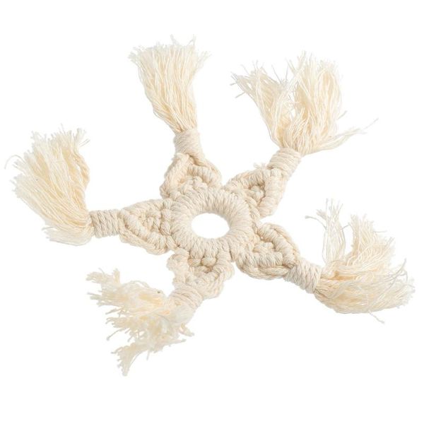 

mats & pads 1pc christmas snowflake woven potholder decoration for home (snow)