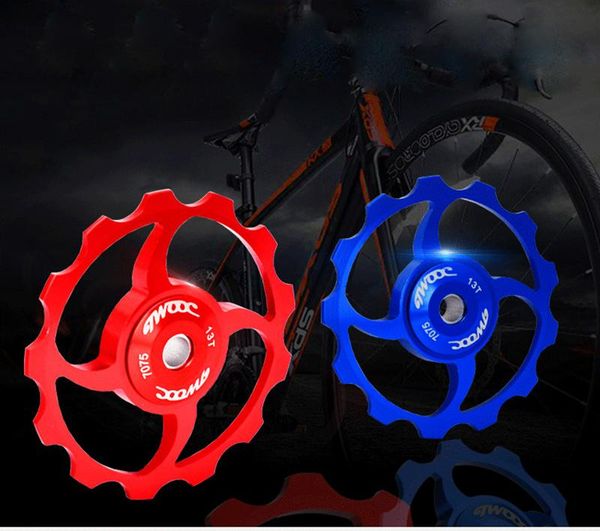 

bike derailleurs 13t mtb bicycle rear derailleur jockey wheel ceramic bearing pulley cnc road guide roller idler 4mm 5mm 6mm red