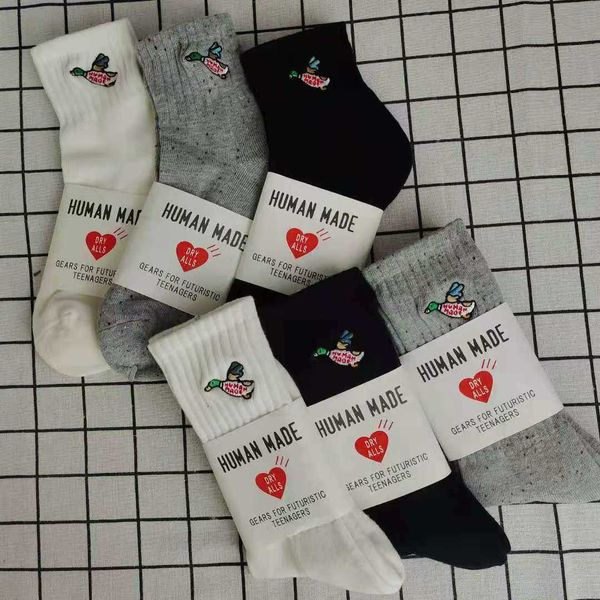 

new embroidered duck man towel bottom middle tube socks kt9e, Black