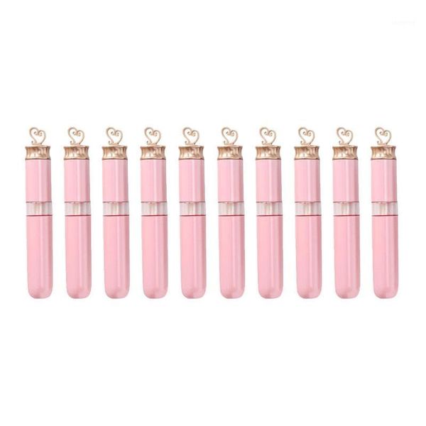 

storage bottles & jars 10 pcs/lot 5ml plastic empty lip gloss tube heart pink container cosmetic refillable glaze tubes