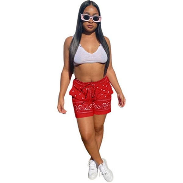 

women cashew flowers pattern shorts fashion trend hip hops skateboard beach pant designer summer female drawstring casual loose short pants, White;black