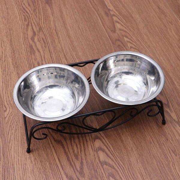 

cat bowls & feeders dual stainless steel dog bowl pet water food feeder size small