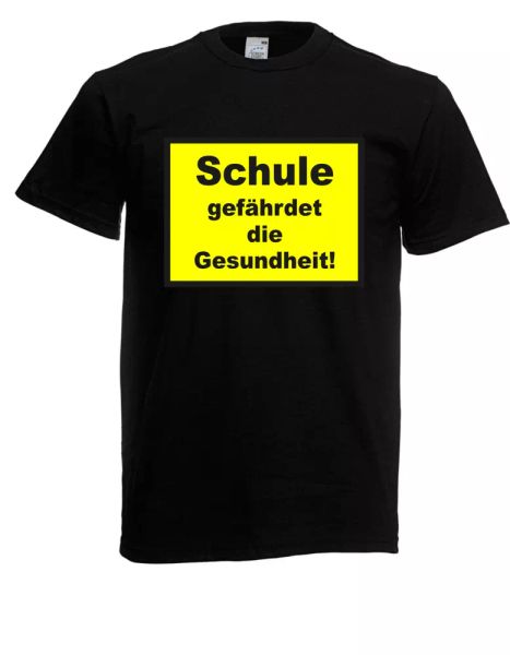 

mens t-shirt school threatens the health i spells i fun i funny until 5xl, White;black
