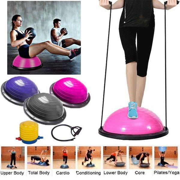 

46cm gym workout pilates half yoga ball exercises training fitball1