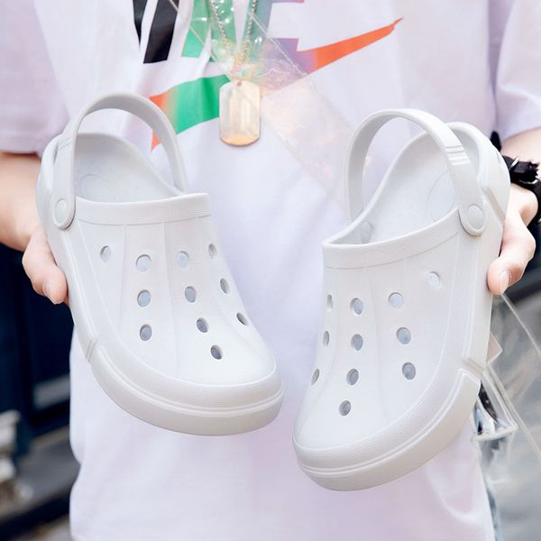 

comfortable sandy beach hole shoes breathable sandals walking men's women's sports flip flops fisherman lady gentlemen slippers, Black