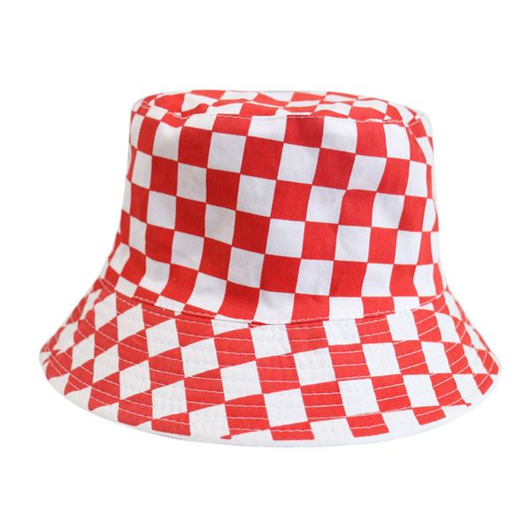 

korean style plaid element sun hat female japanese style fisherman hat reversible sunscreen large brim hat sun wholesale no. 1, Blue;gray