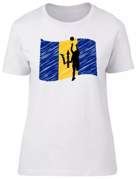 

barbados netball ladies womens fitted t-shirt, White;black