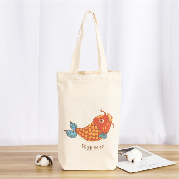 

gift wrap folding shopping bag eco-friendly reusable portable shoulder fashion carp pattern customizable logo advertising