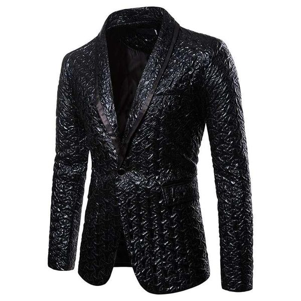 

men's suits & blazers casual suit color bronzing ordinary long-sleeved fashion urban jacket, White;black