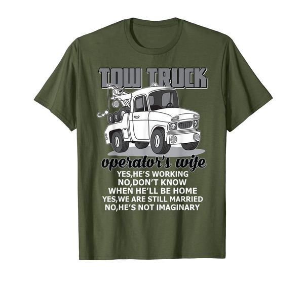 

tow truck operator's wife t shirt, truck driver t shirt, White;black
