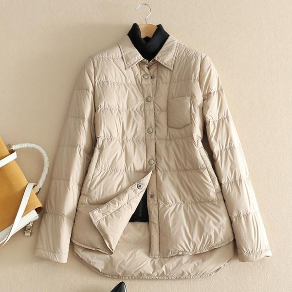 

women's jackets autumn thin duck down coat women fashion ultra light slim winter casual basic parkas clothes, Black;brown