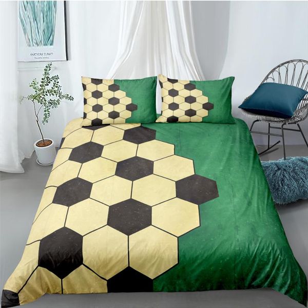 

2/3pcs geometric football bedding set adults duvet cover bohemian quilt home textiles king bedroom decoration sets