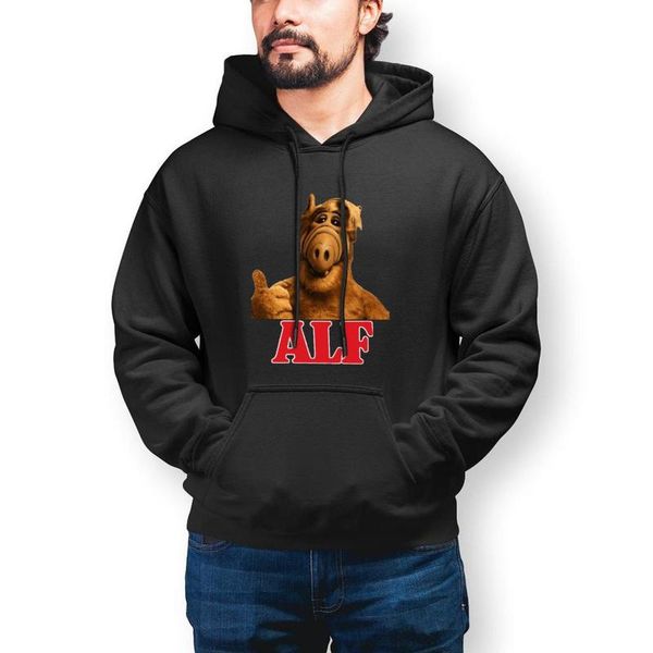 

men's hoodies & sweatshirts alf comedy tv show cotton outdoor pullover hoodie winter big men, Black