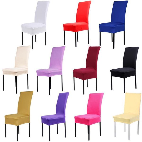 

chair covers solid color cover spandex stretch slipcovers wedding banquet dining seat