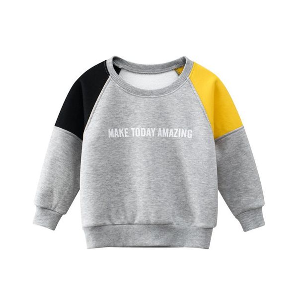 

hoodies & sweatshirts korean children's clothing kids sweatshirt autumn and winter style toddler boys pullover fleece baby outwear 2-8y, Black