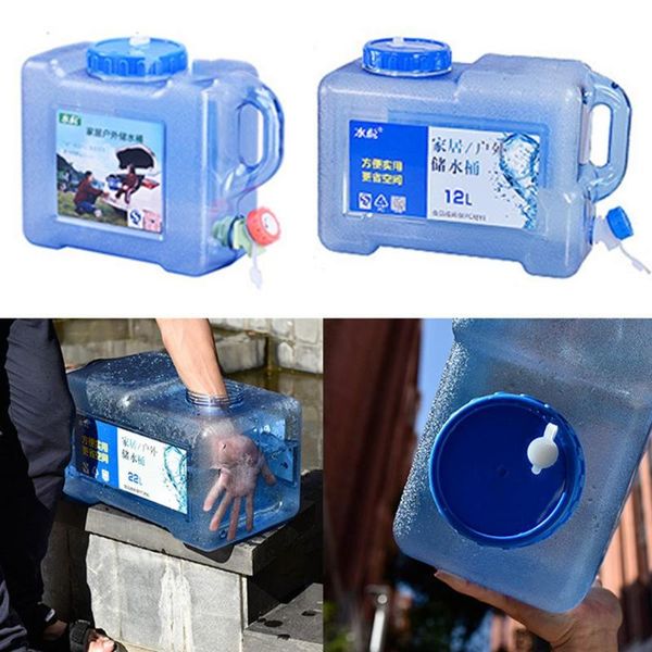 

water bottle 5l 12l outdoor car self-driving storage bucket with faucet household drinking organizer