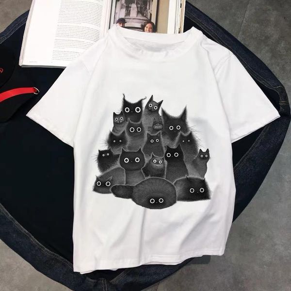 

women's t-shirt t-shirts women cartoon printing kawaii animal fashion spring summer clothes graphic t tshirt lady print female tee, White