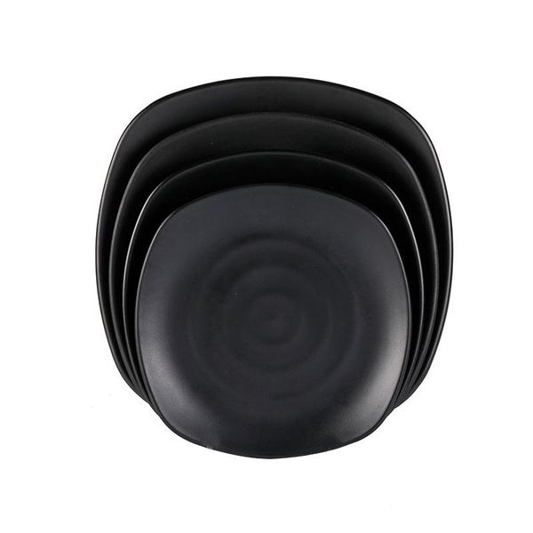

dishes & plates 29.9cm imitation porcelain plate japanese barbecue black dish el restaurant square main course western tableware