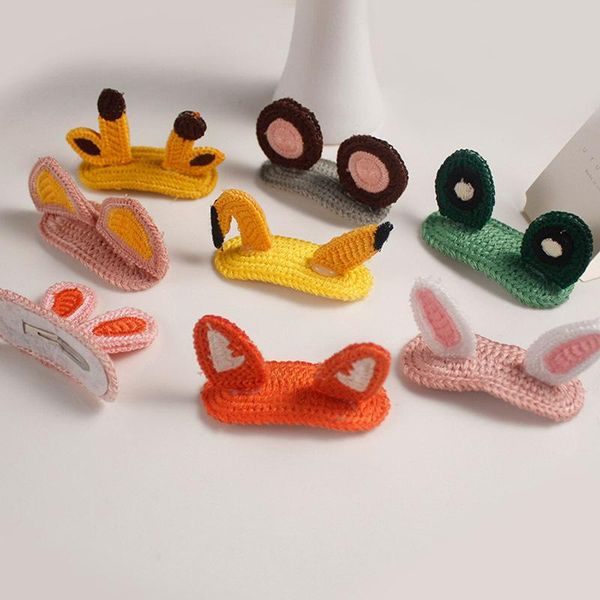 

hair accessories children cute yarn cartoon animal handmade 3d clip girls lovely headwear barrettes ornaments toddlers head, Slivery;white