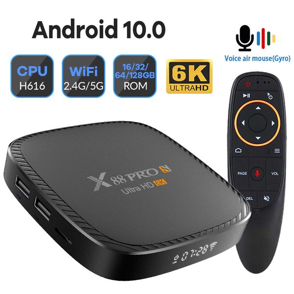 

x88 pro s android 10 tv box allwinner h616 4g 32g 2.4g&5g wifi support 4k 6k 3d with bt 5.0 h.265 set tvbox receiver media player