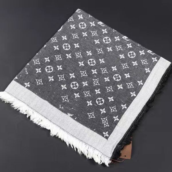 

scarf trendy letter jacquard square large scarves, double side color scarves designer women cashmere wrap size 180*70cm l15, Blue;gray